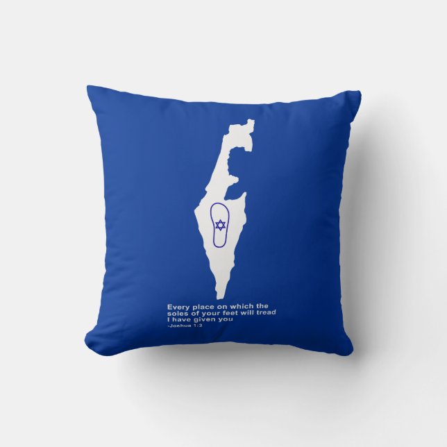 Zo Artzeinu - Joshua 1:3 Throw Pillow (Front)