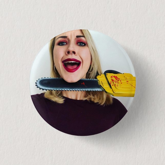 Zobo With a Shotgun - Chainsaw Badge Button (Front)