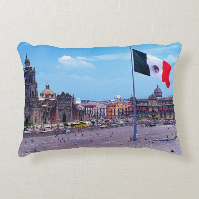 Zocalo, Mexico City, Mexico Decorative Pillow (Front)