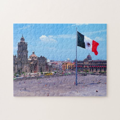 Zocalo Mexico City Mexico Jigsaw Puzzle