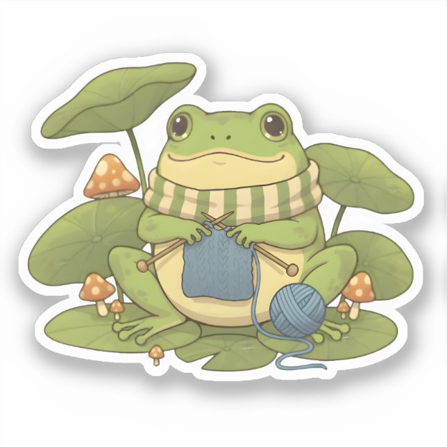 Zochi's Hobby Knitting Sticker (Front)