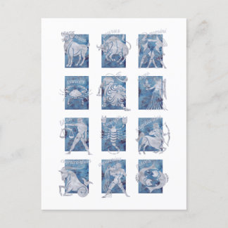 Zodiac 12 Star Signs Postcard