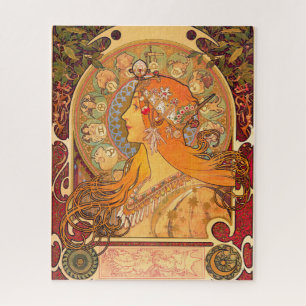 Zodiac, 1896 by Alphonse Mucha Jigsaw Puzzle
