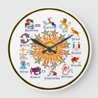 Zodiac 6 Colors Large Clock