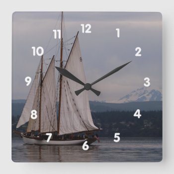 Zodiac And Mt. Baker Square Wall Clock by northwest_photograph at Zazzle