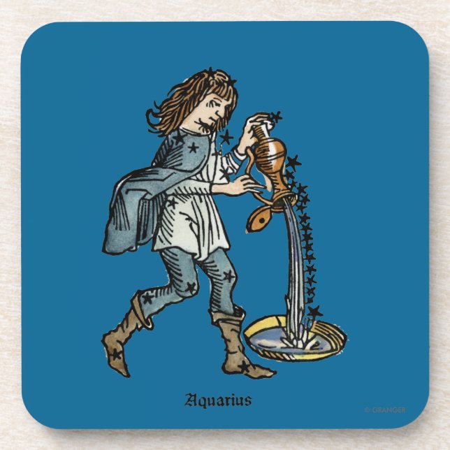 Zodiac: Aquarius, 1482 Beverage Coaster (Front)