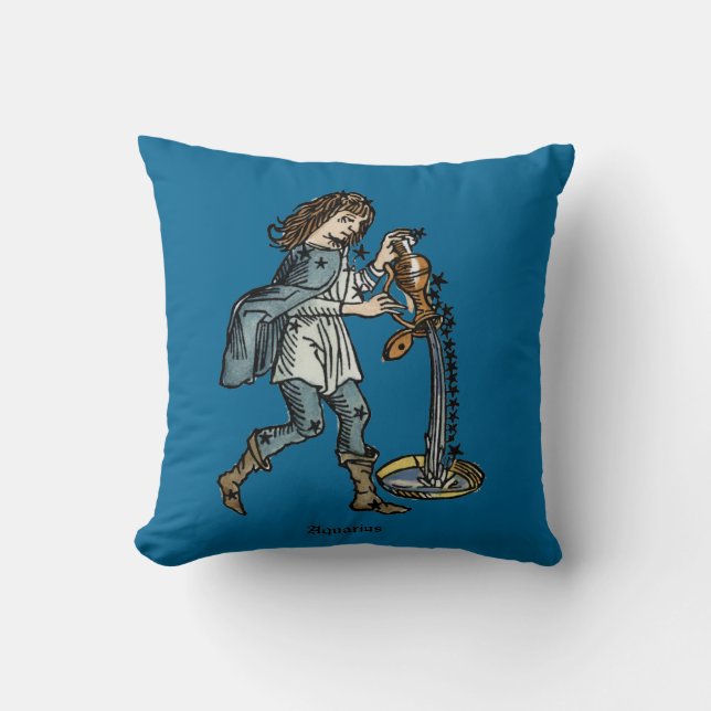 Zodiac: Aquarius, 1482 Throw Pillow (Front)