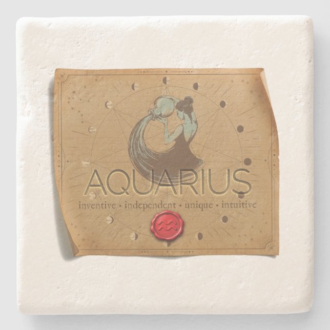 Zodiac - Aquarius - Coaster (Front)