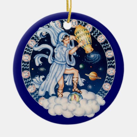 Zodiac Aquarius - Customize It! Ceramic Ornament