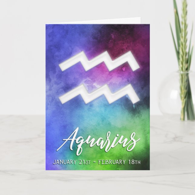 Zodiac : Aquarius Dates Card (Front)