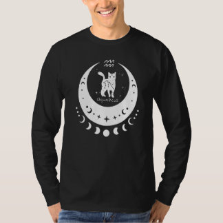 Zodiac Aquarius Horoscope Astrology Cat Crescent M T-Shirt