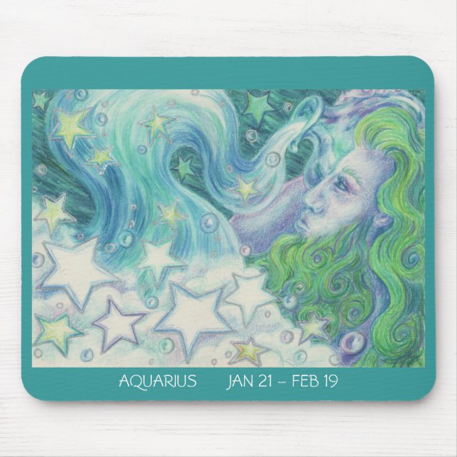 Zodiac Aquarius mousepad dates (Front)