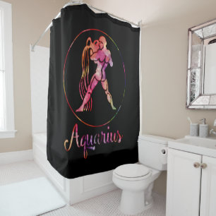 Zodiac : Aquarius Multi Color Design Shower Curtain