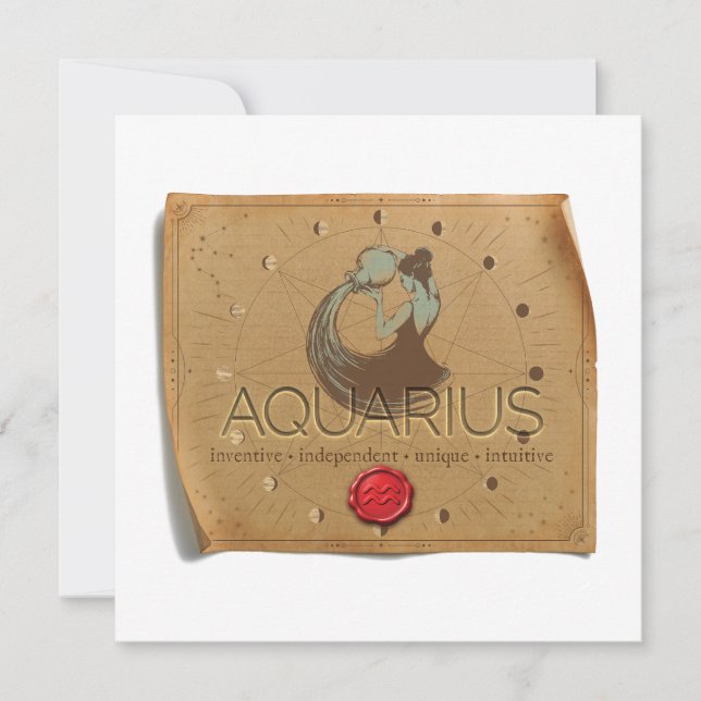 ZODIAC - Aquarius - Personalized Notecard (Front)