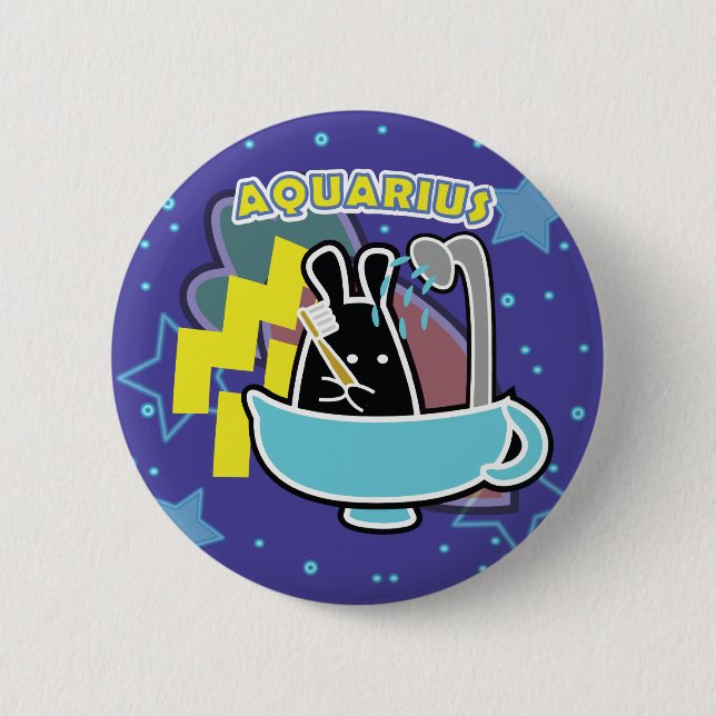 ZODIAC - AQUARIUS PINBACK BUTTON (Front)