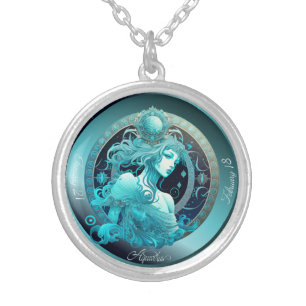 Zodiac Aquarius Silver Plated Necklace