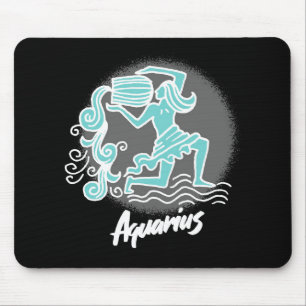 Zodiac Aquarius Symbol Mouse Pad