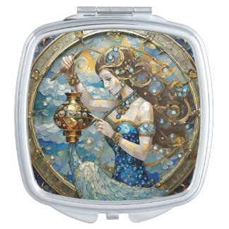 Zodiac - Aquarius The Water Bearer Compact Mirror