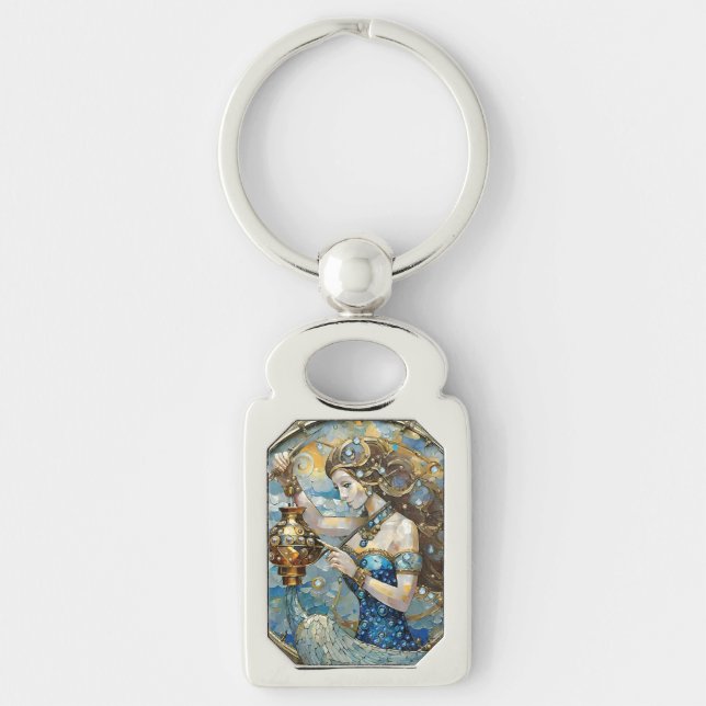 Zodiac - Aquarius The Water Bearer Keychain (Front)