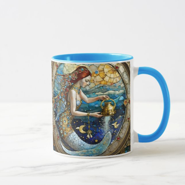 Zodiac - Aquarius The Water Bearer Mermaid Mug (Right)