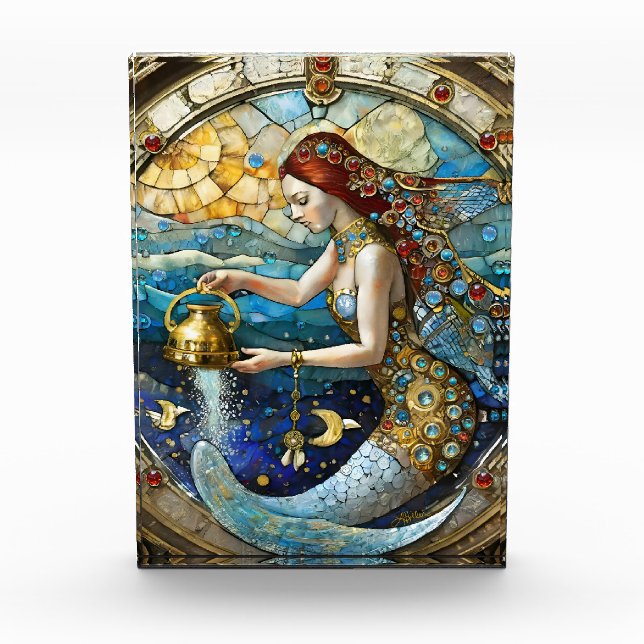Zodiac - Aquarius The Water Bearer Mermaid Photo Block (Front)
