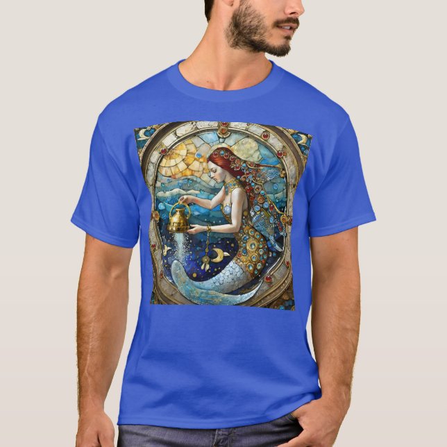 Zodiac - Aquarius The Water Bearer Mermaid T-Shirt (Front)