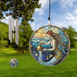 Zodiac - Aquarius The Water Bearer Mermaid Wind Chime