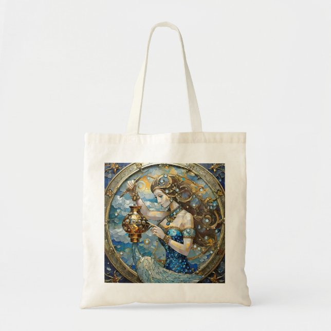 Zodiac - Aquarius The Water Bearer Tote Bag (Front)