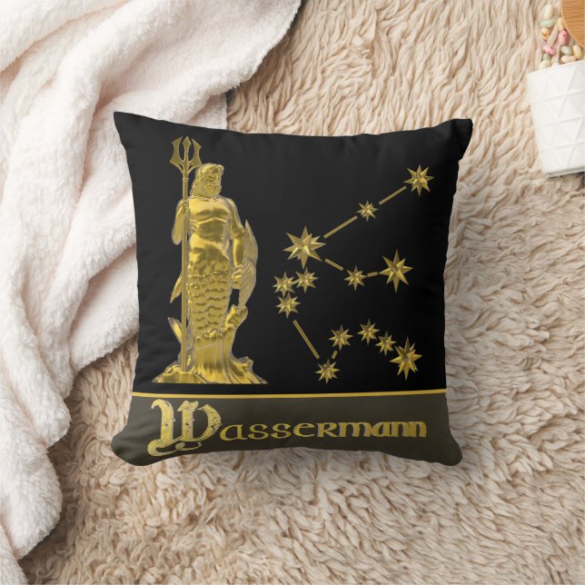 Zodiac Aquarius -  Throw Pillow (Blanket)
