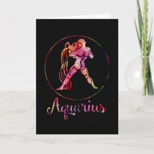 Zodiac : Aquarius Traits Multi Color Design Card