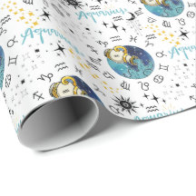 Zodiac Aquarius Wrapping Paper