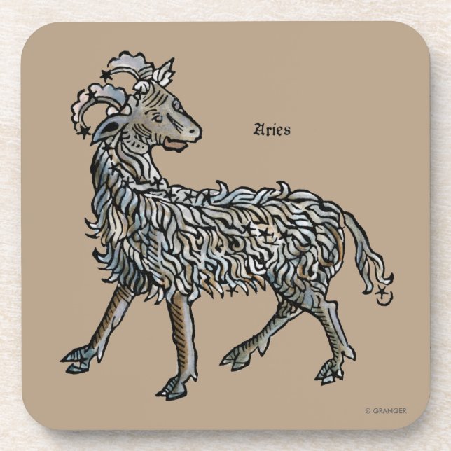 Zodiac: Aries, 1482 Drink Coaster (Front)