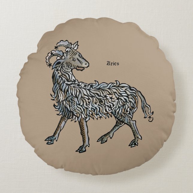 Zodiac: Aries, 1482 Round Pillow (Front)
