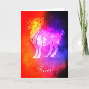 Zodiac : Aries Colorful Candy Colors Birthday Card
