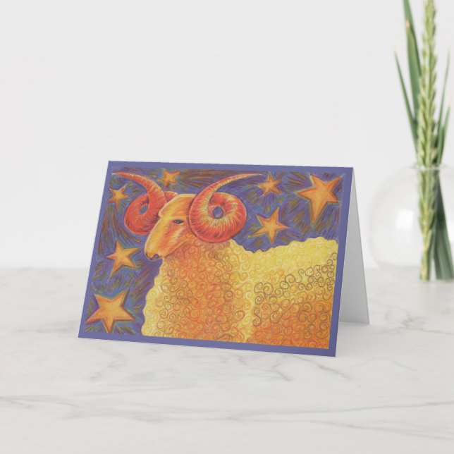 Zodiac Aries greetings card (Front)