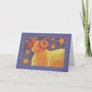 Zodiac Aries 'Happy Birthday' greetings card