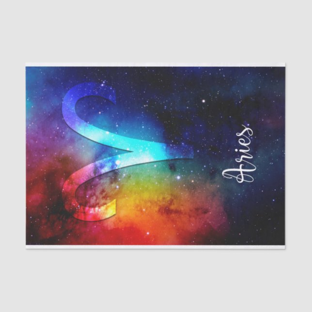 Zodiac : Aries Rainbow Space Tissue Paper (Front)