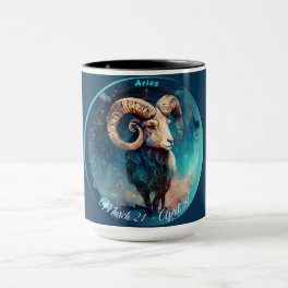 Zodiac Aries Ram "March 21 - April 19" Mug