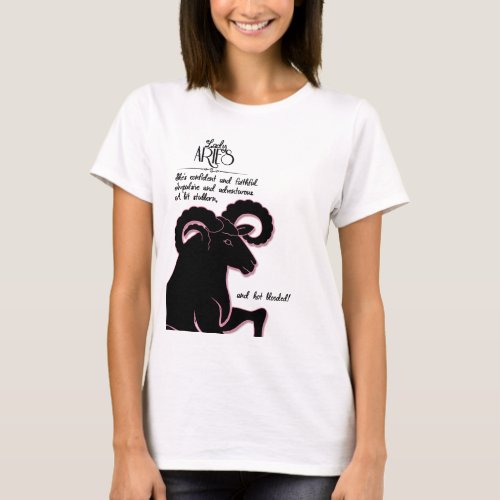 Zodiac Aries Ram with Traits for Her T_Shirt