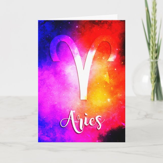 Zodiac : Aries Space Candy Birthday Card (Front)