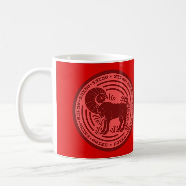 Zodiac Aries Symbol Coffee Mug (Left)