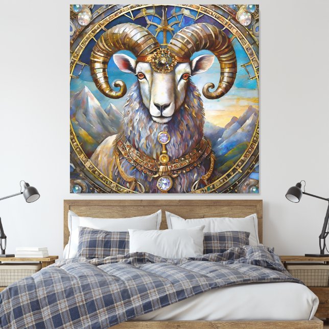 Zodiac - Aries The Ram Canvas Print (Insitu(Bedroom))
