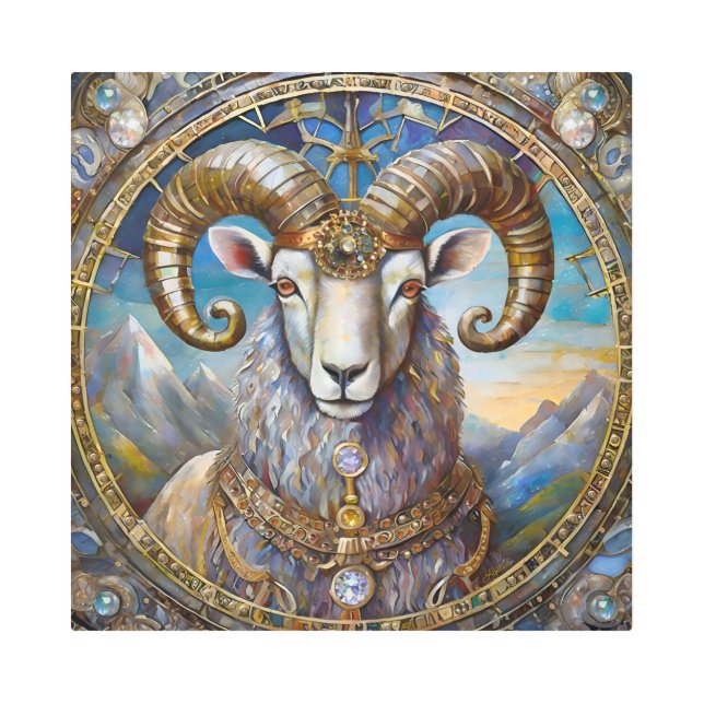 Zodiac - Aries The Ram Metal Print (Front)