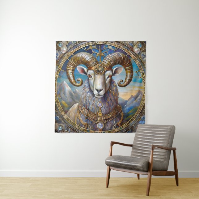 Zodiac - Aries The Ram Tapestry (In Situ)