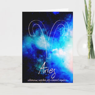 Zodiac : Aries Traits Birthday Card