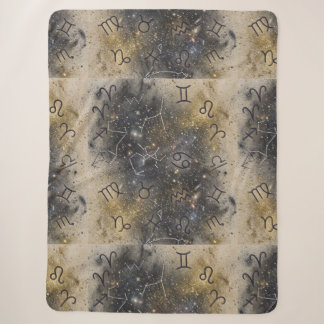 Zodiac Astrological Sign Collage Minimalist Sherpa Blanket