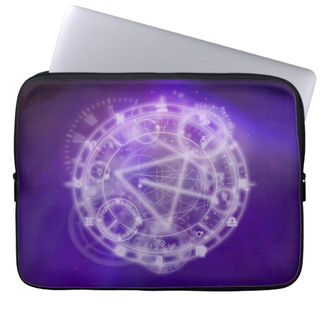 Zodiac Astrology Chart Laptop Sleeve (Front)