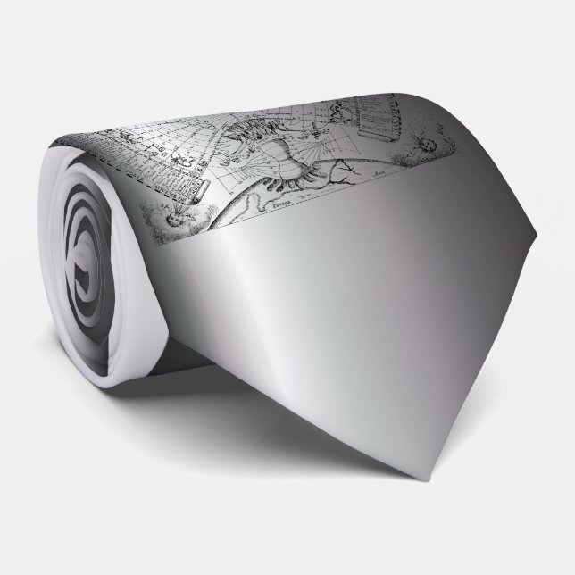 Zodiac Astrology Chart Neck Tie (Rolled)