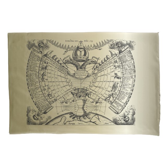 Zodiac Astrology Chart Pillow Case (Front)