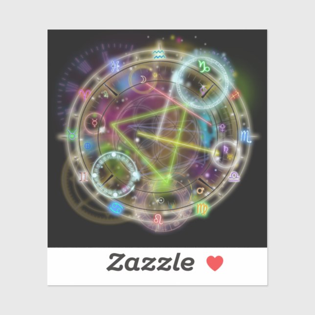 Zodiac Astrology Chart Sticker (Sheet)